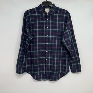 Billy Reid Button Down Shirt Men’s XL Multicolor  Flannel Plaid